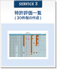 特許評価一覧（30件程の作成）